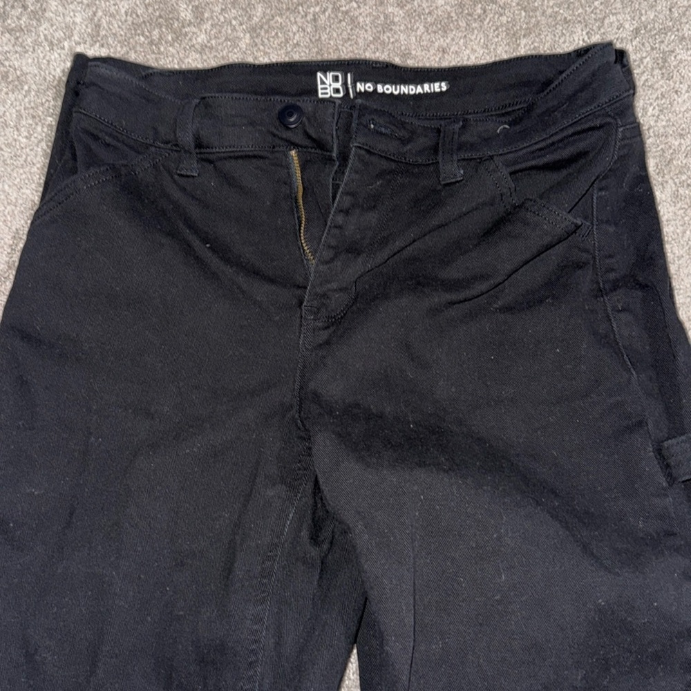 Black No Boundaries Juniors High Rise Carpenter Jeans, 32" Inseam